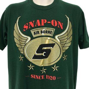 Vintage Snap On Tools Green T Shirt Size L